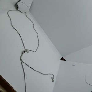 Kelly & Katie 	Silver Rhinestone 23” lariat style rhinestone rope Necklace